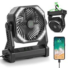 20000mAh Battery Powered Portable Fan, Camping Tent Fan with USB Charging Ports picture
