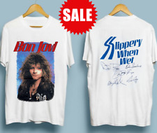 Vintage 1986 Bon Jovi Slippery When Wet t shirt, double sided, new. white picture