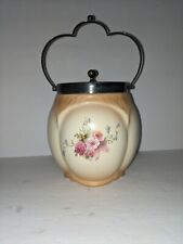Burslem Floral Biscuit Jar Antique Victorian U.K. Newport Pottery Co. picture