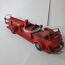 Vintage Doepke Rossmoyne Model Toys Ladder Fire Truck Red Pressed Steel Toy picture