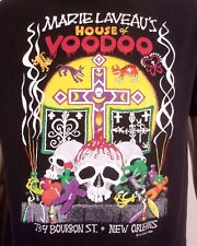 vintage 80s Fasion Victim 1989 T-Shirt Marie Laveau's House of Voodoo USA sz L picture