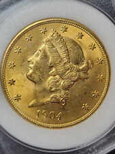 🌟 1904-P $20 Liberty Gold Double Eagle BU UNC Frosty picture