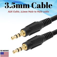 3.5mm Male to Male Cable 3ft 6ft 12ft 25ft 50ft 100ft Lot Stereo Audio Aux 1/8