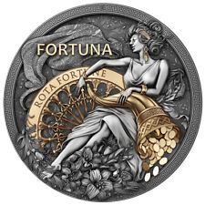 2023 $5 Niue Gilded Fortuna 2 oz High Relief Silver Antiqued and Gold Gilded ... picture