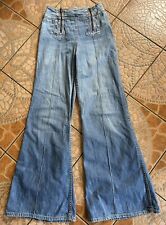 Vintage 1960s 70s Wrangler Bell Bottom Jeans Super Wide Leg Flares Size 11/12 picture