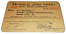 1931 MOBILE AND OHIO RAIL ROAD EMPLOYEE PASS #11531 picture