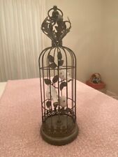 Vintage Style Metal Hanging Birdcage with Birds New 18 inches picture