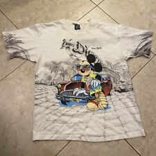 Vintage Single Stitch Made In USA Walt Disney Mickey Mouse Diner AOP Tshirt XL. picture