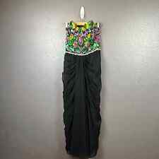 Vintage Victor Costa Women's 8 Floral Beaded Strapless Dress  picture