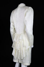 Vtg 80s DIAMONDS RUN USA M 10 12 Ivory Floral Satin Peplum Jacket Skirt Set Suit picture