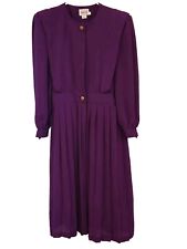 Vintage90's Leslie Fay Petite Collection Women's Dress 12 Purple  picture
