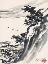 Chiura Obata - Cliff and Pine Trees at Point Lobos (1930s) - 17