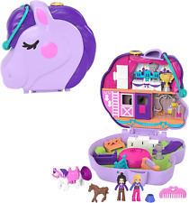 Polly Pocket Compact Playset, Jumpin' Style Pony with 2 Micro Dolls Accessories picture
