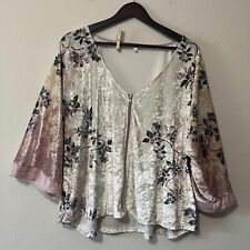 Maurices Womens Zip Up Floral Crushed Velvet Kimono Top Jacket SZ L/XL picture