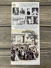 Vintage Civil War & Emancipation Walking Map Of Macon Georgia Advertisement  picture