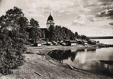 1924 Vintage SCANDINAVIA Photo Art Sweden Rattvik Church Siljan Lake Landscape picture