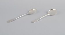 Evald Nielsen, Danish silversmith. Two hammered sugar spoons. Danish 830 silver picture
