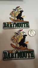 2 - Dartmouth College big green vintage embroidered iron on patch LOT 3.5