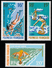 French Polynesia Stamps # C71-73 MLH VF Scott Value $25.00 picture
