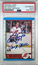 Ken Daneyko auto insc 1989 O-Pee-Chee #243 RC PSA Encapsulated New Jersey Devils picture