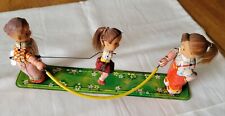 Vintage TPS Girl Skipping Jumping Rope Tin Litho Wind Up Toy  picture