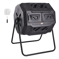 VEVOR Compost Bin 43 Gal Dual-Chamber Composter Tumbler Rotating Sliding Doors picture