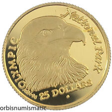 1996 COOK ISLANDS 1/10 OZ PURE PROOF GOLD EAGLE NATIONAL PARK $25 DOLLARS #AA5 picture