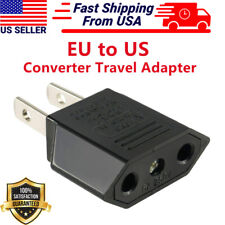 New EU Euro Europe to US USA Power Jack Wall Plug Converter Travel Adapter US picture