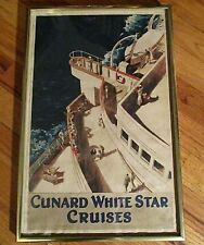 Original 1936 Cunard White Star Cruise Lines Art Deco Advertising Poster Titanic picture