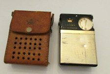 Crown Model TR-333 Portable Transistor Radio Pigskin Case 1959 010459 Vintage picture