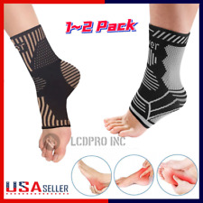 Copper Ankle Brace Compression Sleeve Support Socks Foot Fasciitis Pain Relief picture