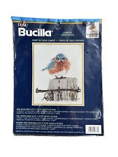 Plaid Bucilla Counted Cross Stitch Kit Mad Blue Bird #42733 Open Package. JJS picture