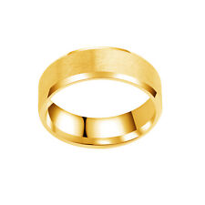 8MM Stainless Steel Men Women Wedding Engagement Black Plated Gold Ring Band picture