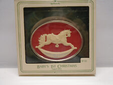 Vintage Hallmark Baby's First Christmas Rocking Horse Cameo Dated 1983 Boxed picture