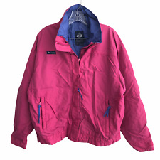 Vintage Columbia Bagaboo Women's Lind Full Zip Outdoor Windbreaker Jacket L Pink picture