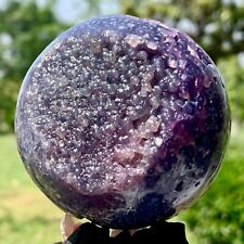 330G Natural Grape Agate Crystal Ball Reiki Healing Home Decoration Gemstone picture