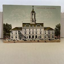 Postcard Maine Portland ME New City Hall posted 1910 picture