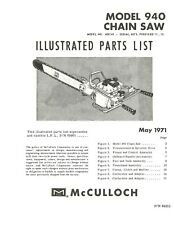 1971 Chainsaw Illustrated Parts List Manual Fits McCulloch 940 MC#37 picture