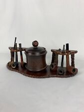Gorgeous Antique Tobacco Box Pipe Display + 6 Pipes Vintage Item picture