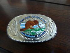 1986 Official Fur Rondy Collector Beaver Belt Buckle Rendezvous Anchorage Alaska picture
