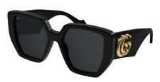 Gucci GG 0956S-003 Black/Gray Oversized Geometric Women's Sunglasses picture
