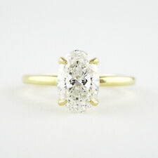 IGI, F/VS1, 1.30 Ct Oval Lab Grown Diamond 14K Yellow Gold 4 Prong Set Fine Ring picture