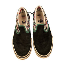 VANS PopCush Premium Shoes Mens 11 SlipOns Black Check Y2K MaxiPrint Custom Rare picture