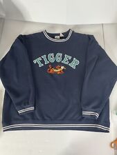 Tigger Disney Embroidered Sweatshirt Women XL Vintage Navy Blue Crew Neck Baggy picture