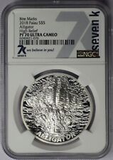 2018 Palau $5 Alligator High Relief Seven K - NGC PF 70 Ultra Cameo picture