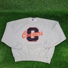 Vintage 90s Funny Cougar Hunter Sweatshirt XL Gray Spellout V-Stitch picture