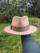 100x Pure Beaver Fedora 6 7/8 custom hat roan sweatband tan picture
