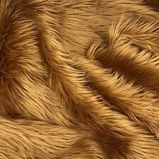Light Brown Mohair Shaggy Faux Fur Fabric By The Yard ( Long Pile ) 60