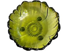 Vintage Green 1970’s Footed Flower Bowl 11 Inch Diameter picture