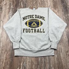 VTG  Champion Notre Dame Reverse Weave Crewneck Sweatshirt L Gray 90s Football picture